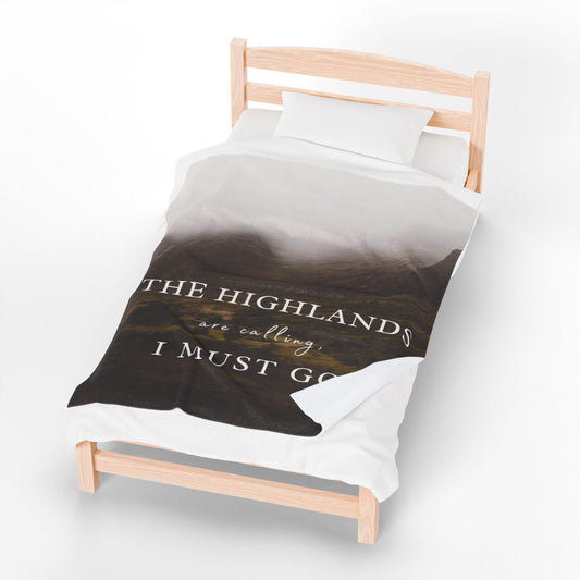Highlands Inspired Velveteen Plush Blanket: Cozy Travel Throw