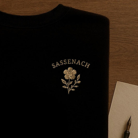 Embroidered Sassenach Sweatshirt | Outlander-Inspired Cozy Crewneck | Embroidered Outlander Jumper