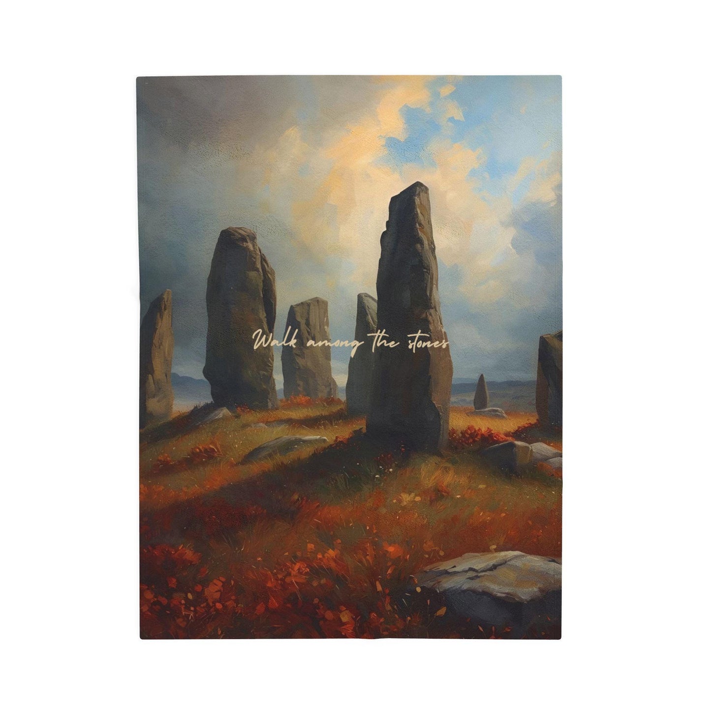 Craigh Na Dun Painting: Cozy Velveteen Plush Throw Blanket