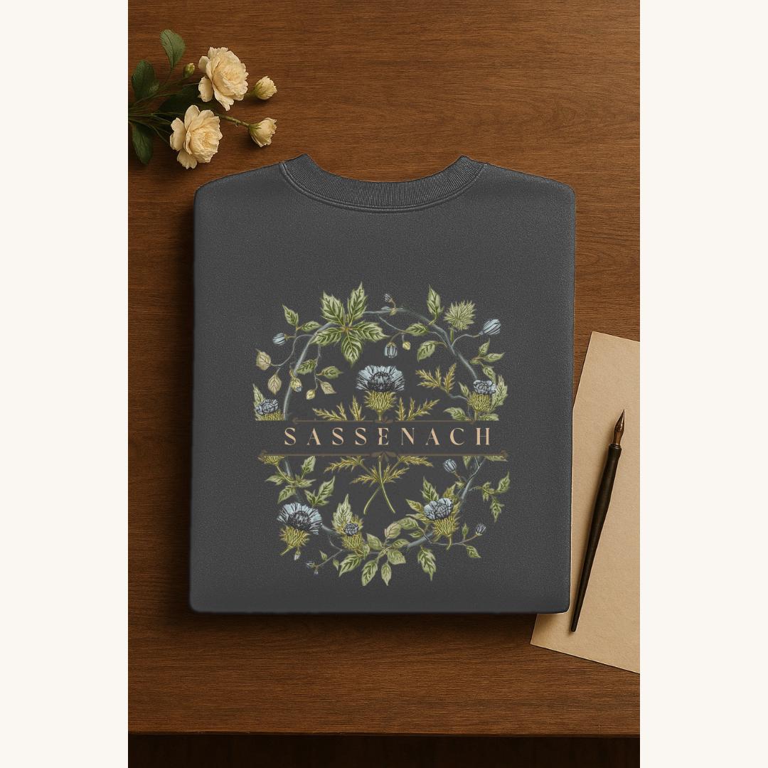 Outlander Sweatshirt | Sassenach Crewneck, Outlander Inspired | hand-painted flowers