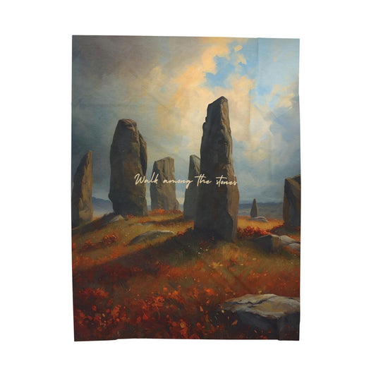 Craigh Na Dun Painting: Cozy Velveteen Plush Throw Blanket