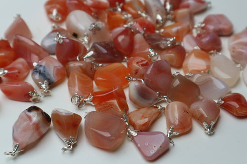Orange Chalcedony Single Pendant