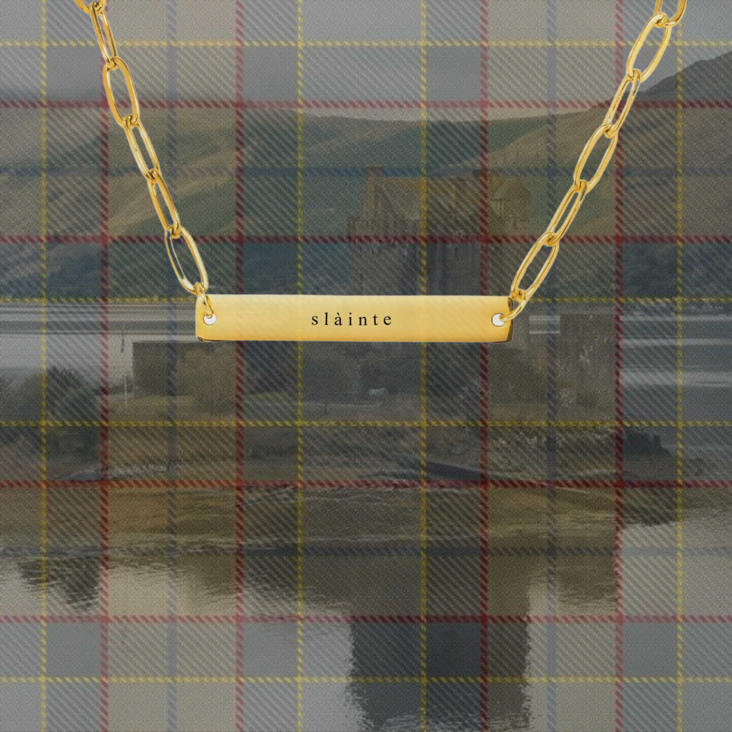 Slàinte Necklace | Paperclip Chain Pendant | Celtic & Outlander Inspired Gift