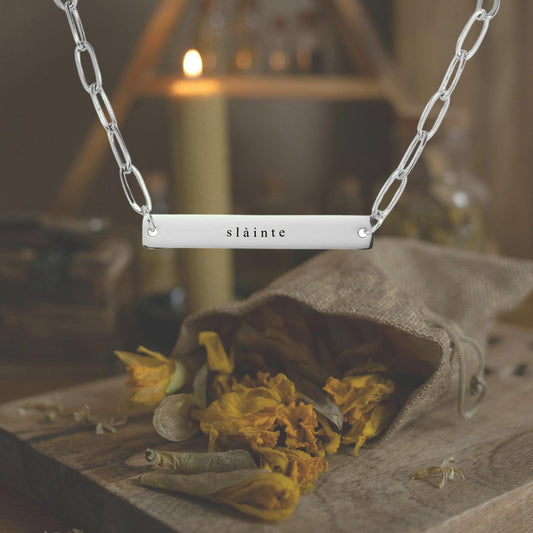 Slàinte Necklace | Paperclip Chain Pendant | Celtic & Outlander Inspired Gift