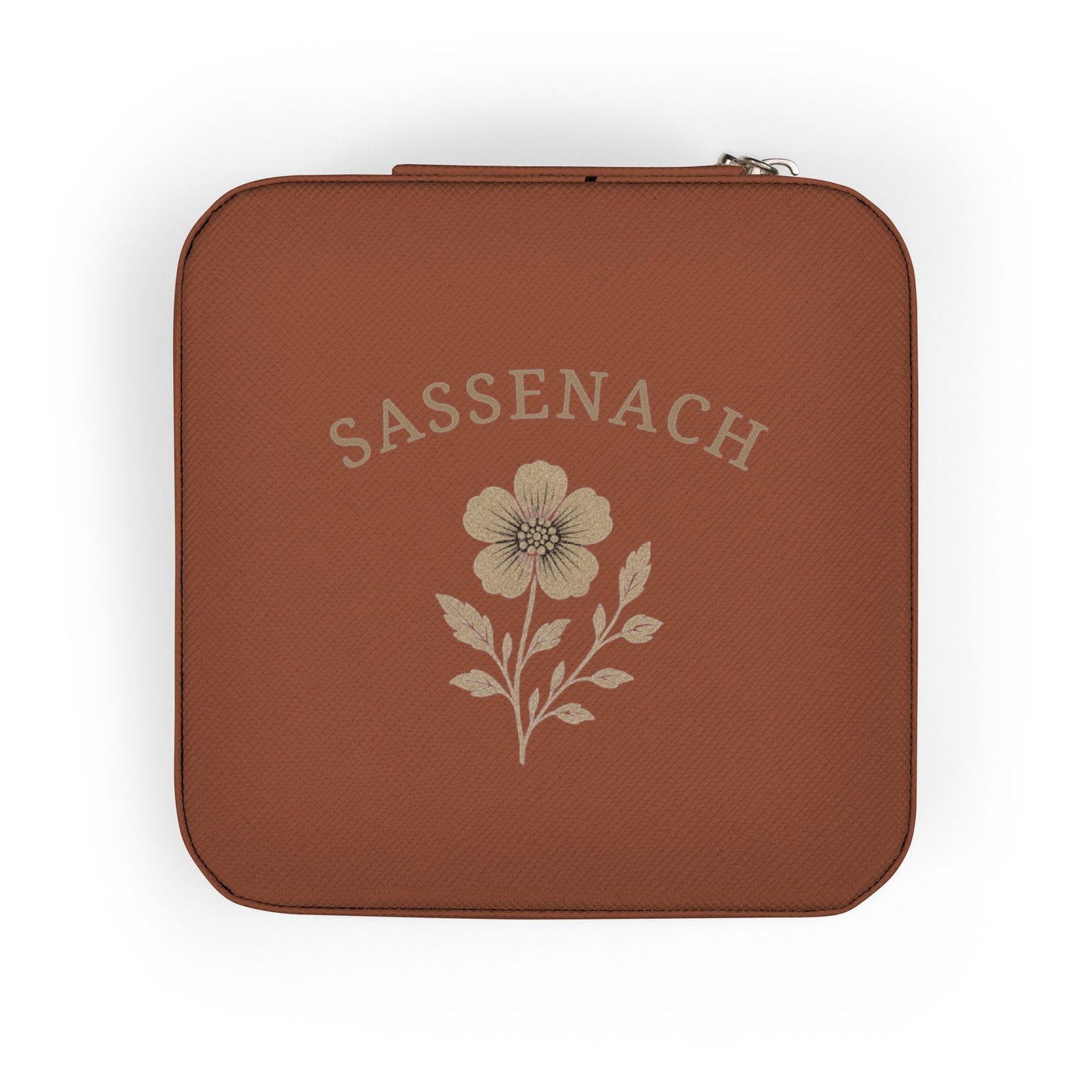 Floral Sassenach Travel Jewelry Case, Hand-Drawn Floral Jewelry Box, Outlander Style Gift