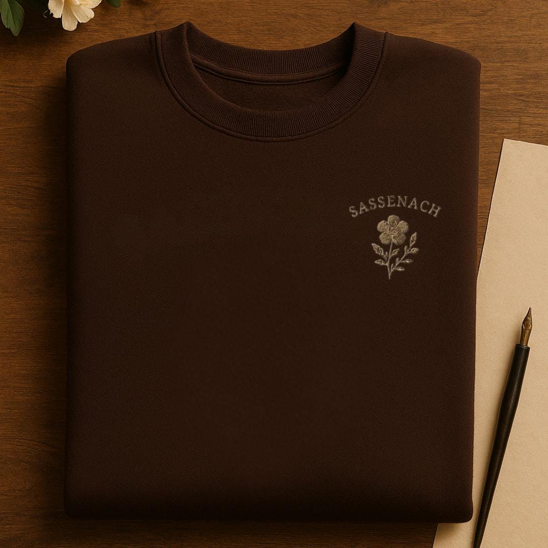 Embroidered Sassenach Sweatshirt | Outlander-Inspired Cozy Crewneck | Embroidered Outlander Jumper