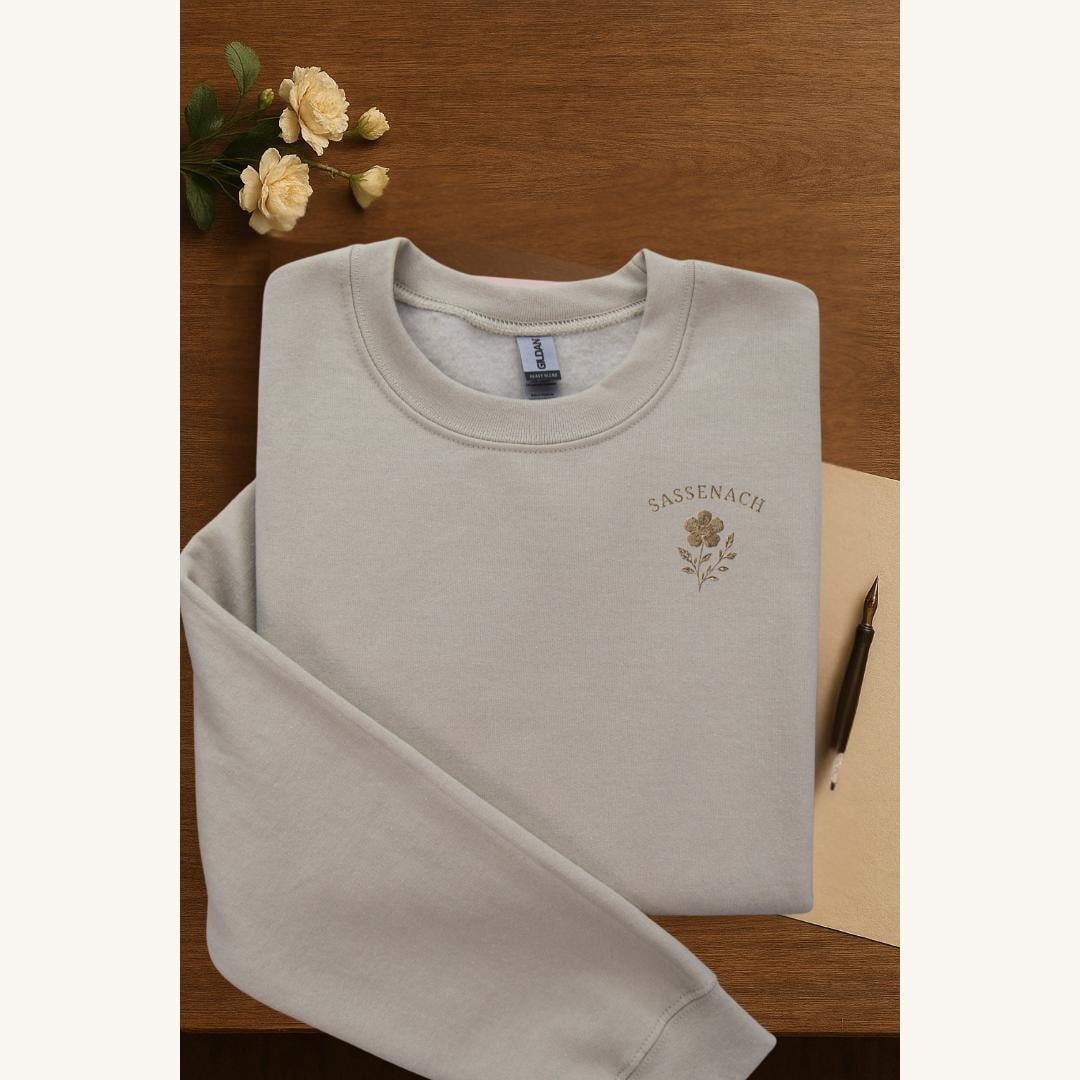 Embroidered Sassenach Sweatshirt | Outlander-Inspired Cozy Crewneck | Embroidered Outlander Jumper