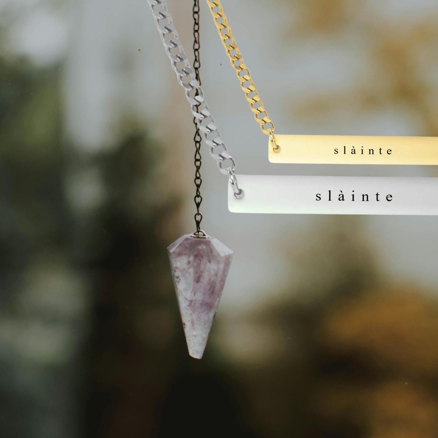 Slàinte Necklace |  Cuban Bar Chain | Customizable Celtic Jewelry