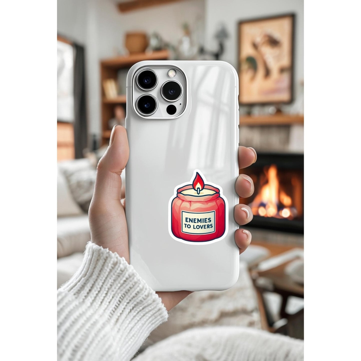 Enemies to Lovers Candle Sticker, Booktok Romance Trope Vinyl Decal