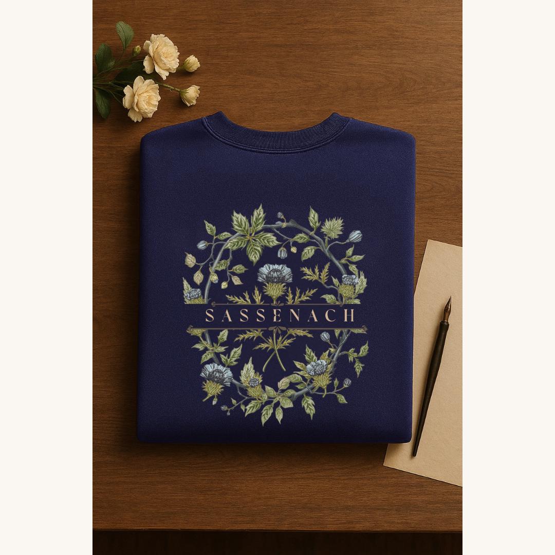 Outlander Sweatshirt | Sassenach Crewneck, Outlander Inspired | hand-painted flowers