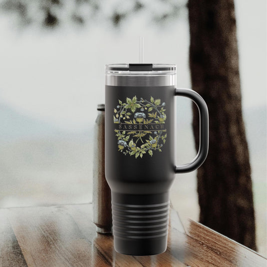 Sassenach Floral Insulated Tumbler, Scottish Highlands Mug, 40oz