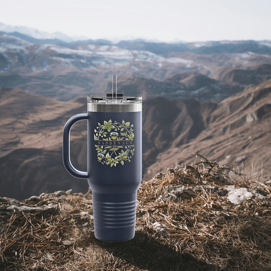 Sassenach Floral Insulated Tumbler, Scottish Highlands Mug, 40oz