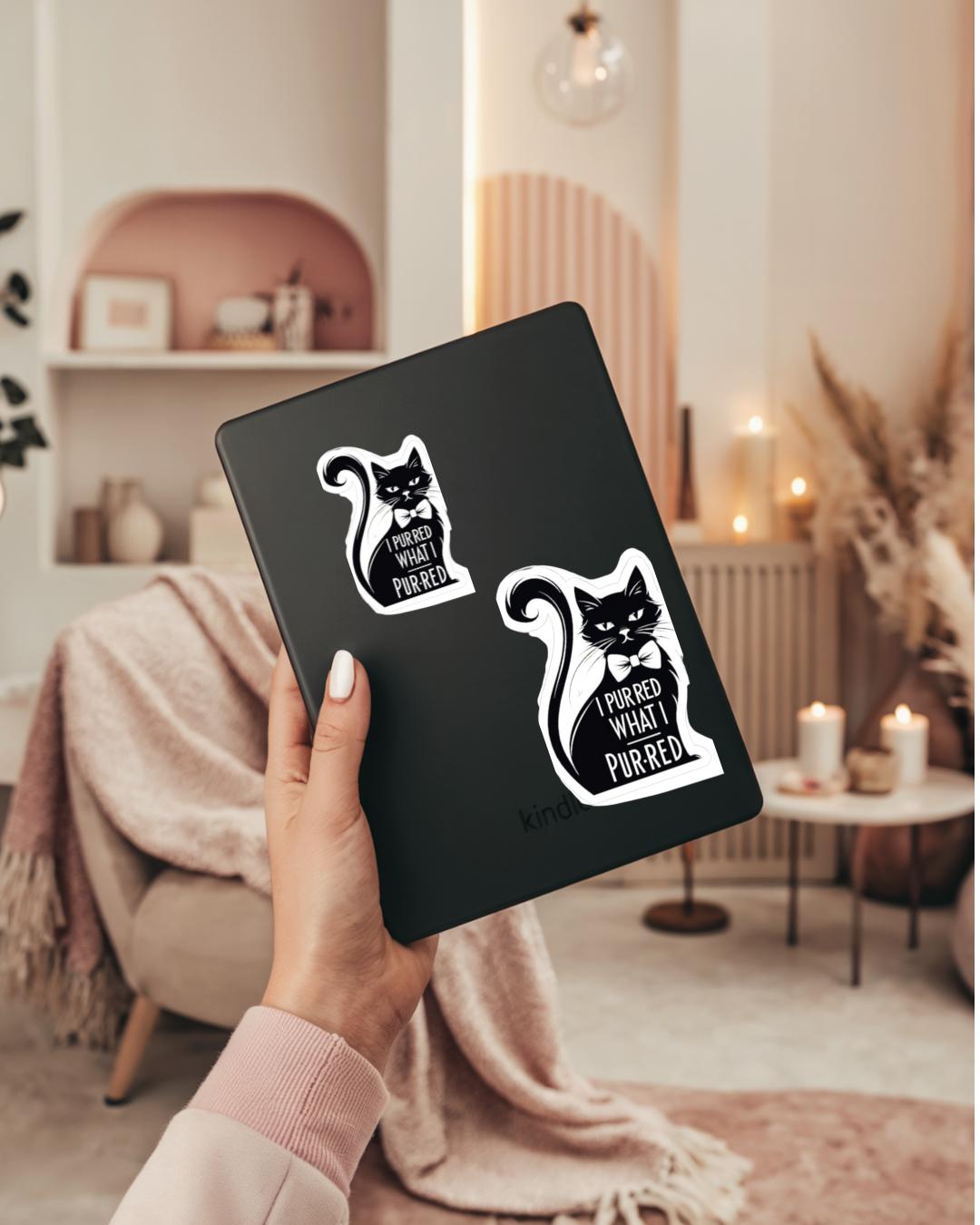 I Purred What I Purred, Cat Sticker, Vinyl Decal for Laptops, Journals, Water Bottles, and Planners