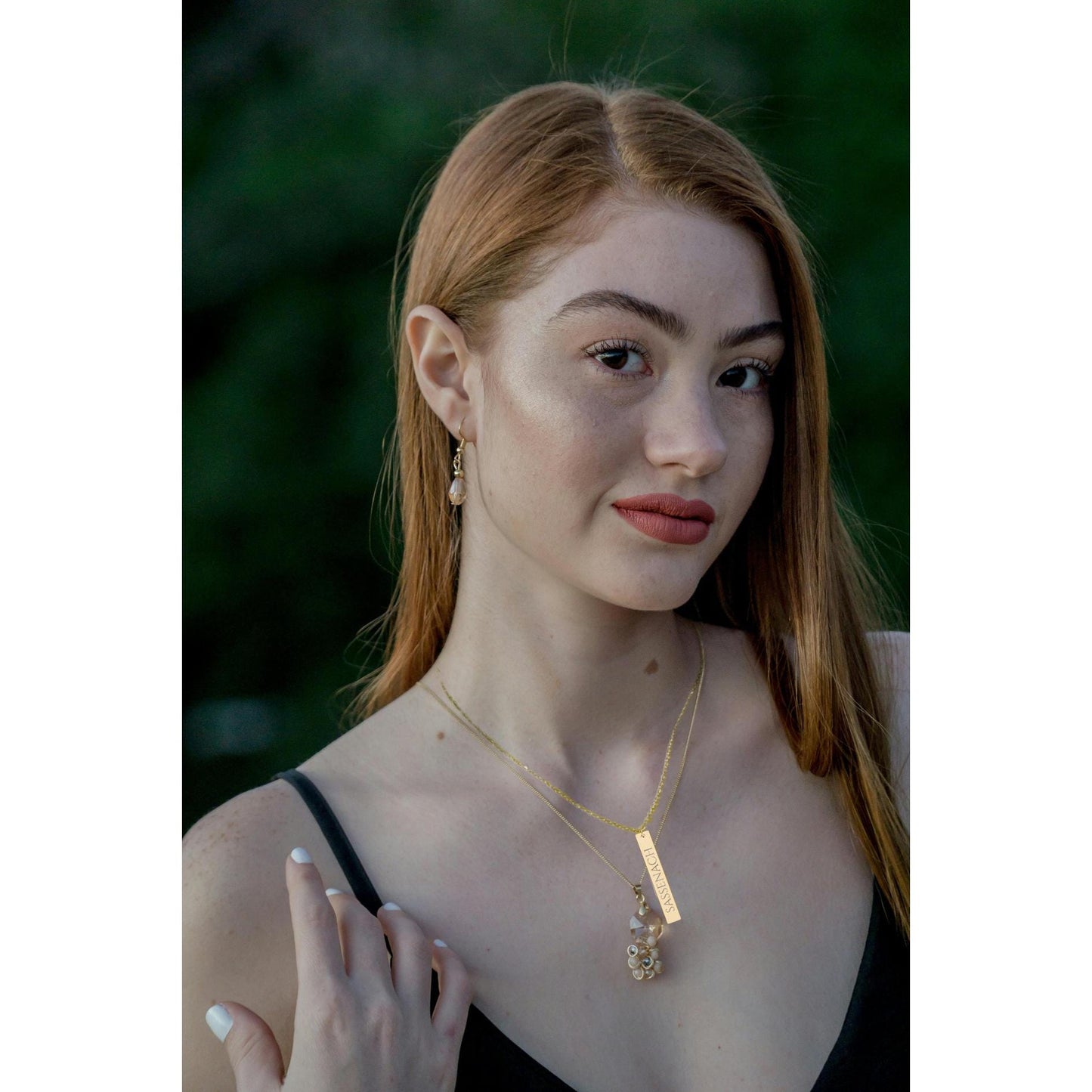 Engraved Sassenach Vertical Bar Necklace, Outlander Pendant