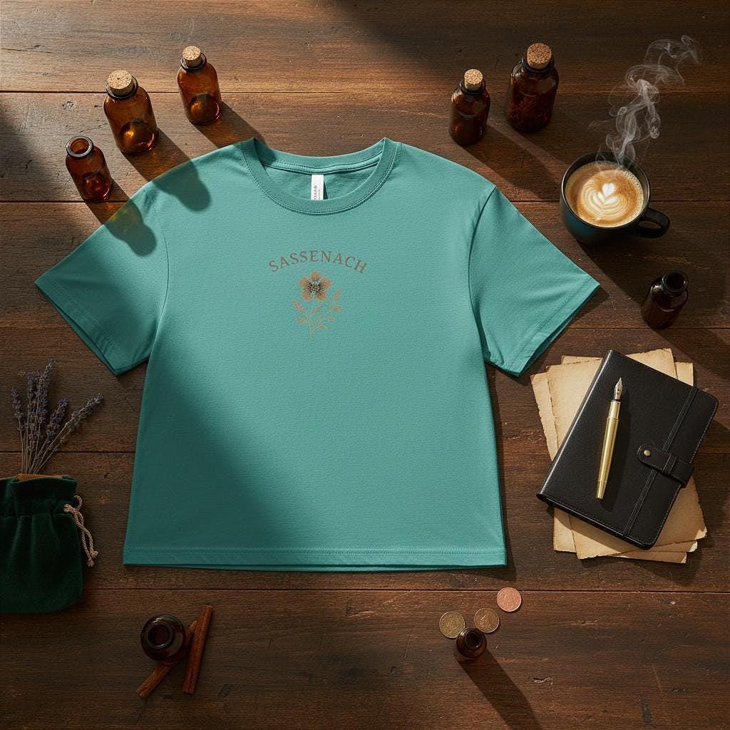 Sassenach Embroidered Crop Top: Outlander Inspired Comfort Colors Tee