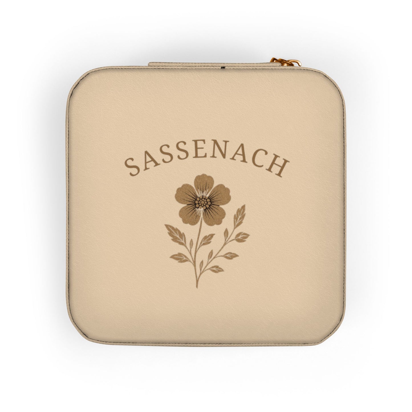 Floral Sassenach Travel Jewelry Case, Hand-Drawn Floral Jewelry Box, Outlander Style Gift