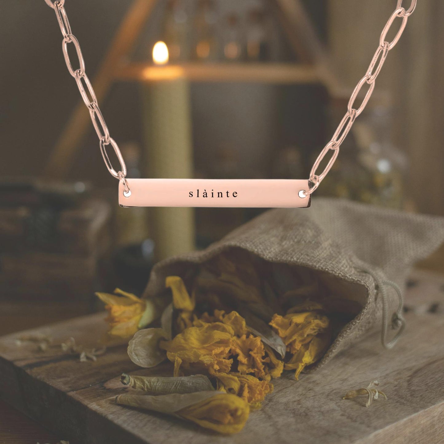 Slàinte Necklace | Paperclip Chain Pendant | Celtic & Outlander Inspired Gift