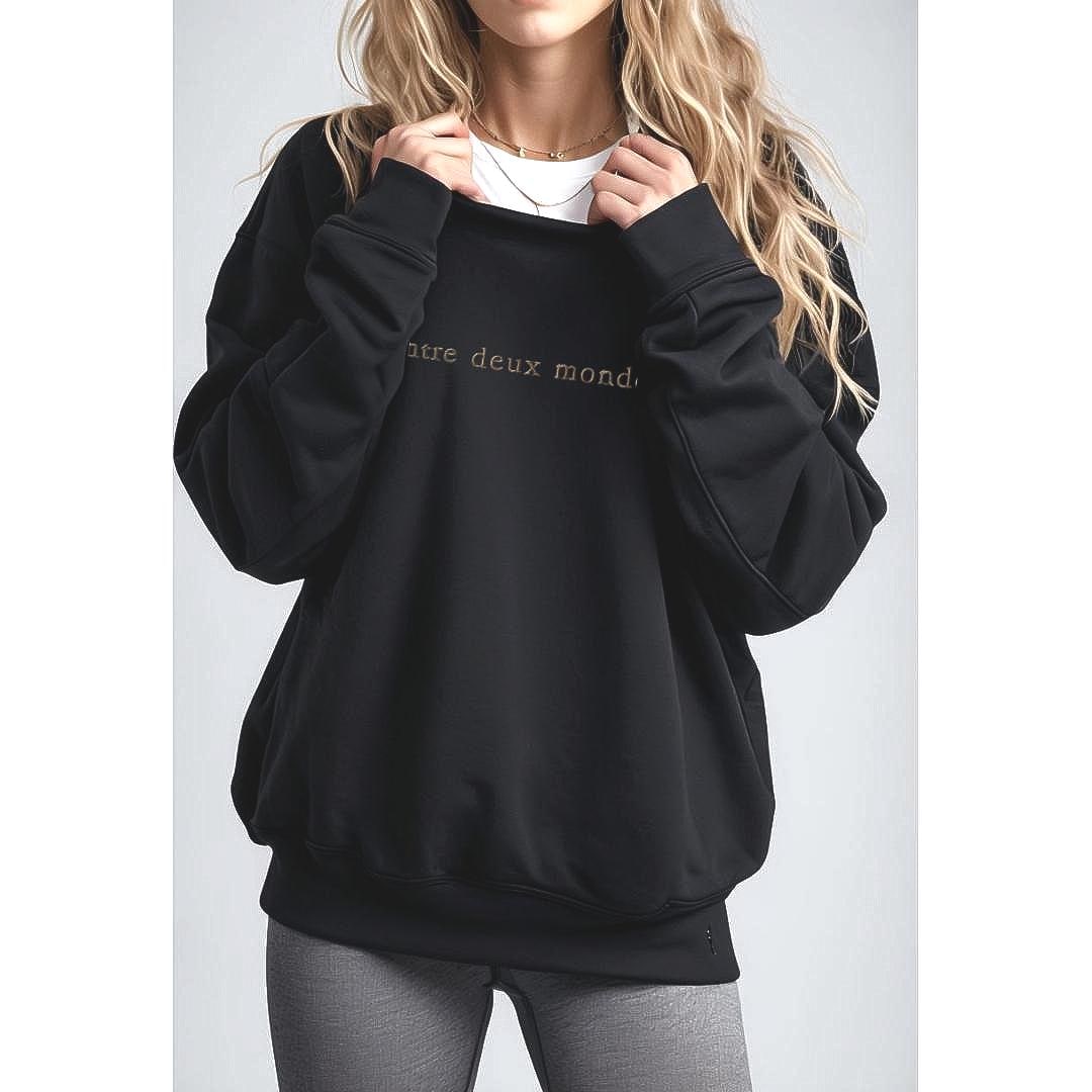 Embroidered Sweatshirt: Fantasy 'Entre Deux Mondes' Crewneck