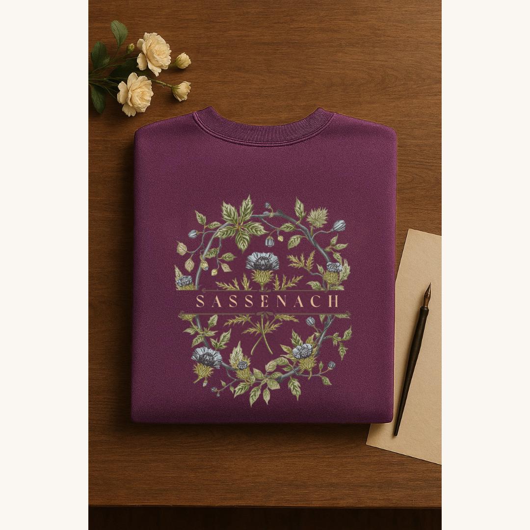 Outlander Sweatshirt | Sassenach Crewneck, Outlander Inspired | hand-painted flowers