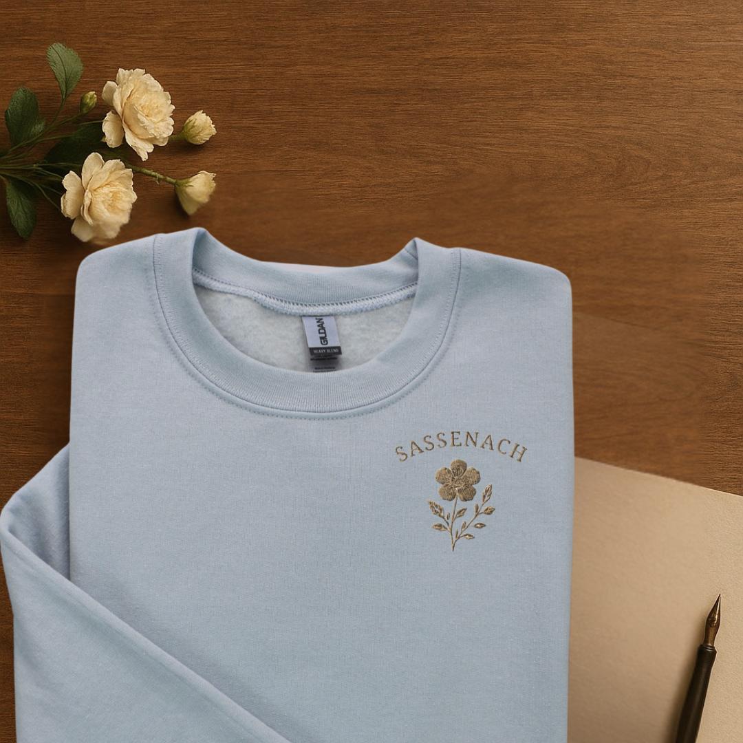 Embroidered Sassenach Sweatshirt | Outlander-Inspired Cozy Crewneck | Embroidered Outlander Jumper