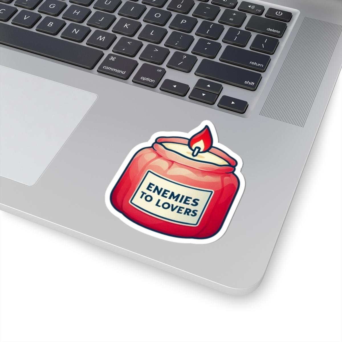 Enemies to Lovers Candle Sticker, Booktok Romance Trope Vinyl Decal