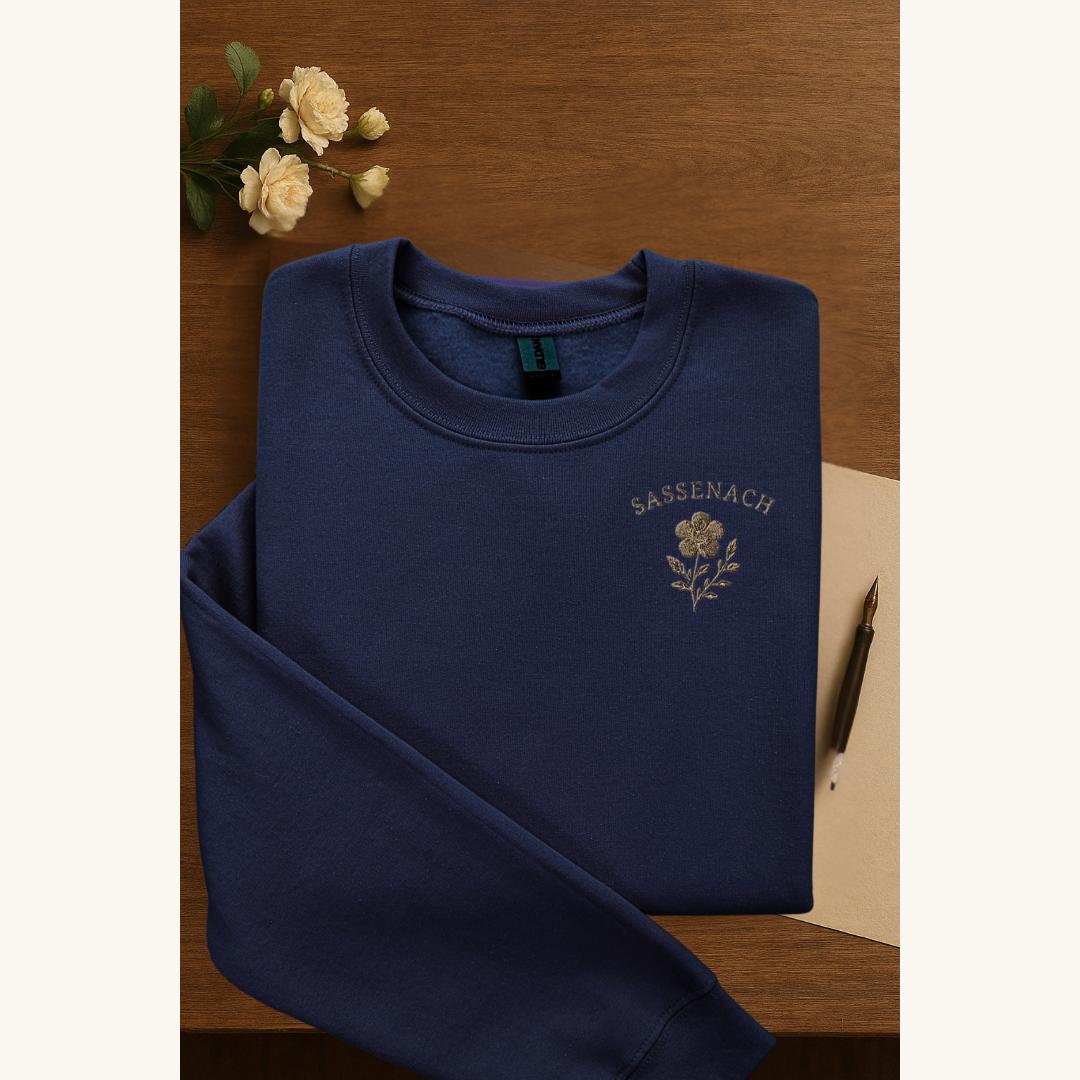 Embroidered Sassenach Sweatshirt | Outlander-Inspired Cozy Crewneck | Embroidered Outlander Jumper