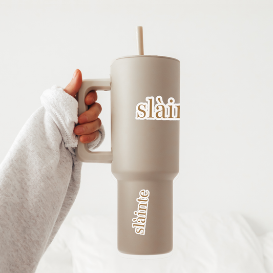 Sláinte Sticker | Gaelic Cheers Decal | Scottish Drinking Sticker | Outlander Inspired | Fun Vinyl Sticker | Laptop or Water Bottle