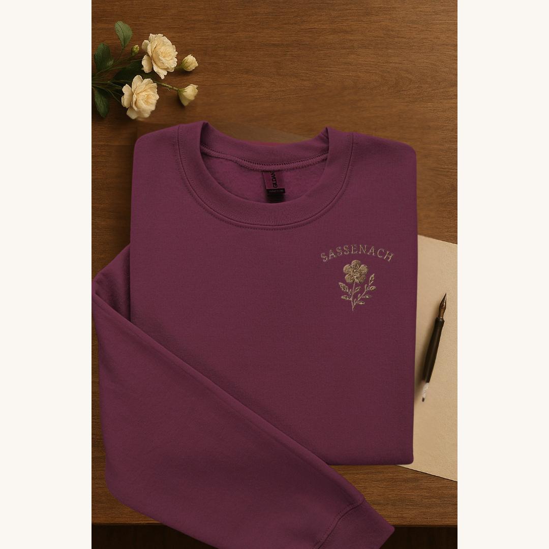 Embroidered Sassenach Sweatshirt | Outlander-Inspired Cozy Crewneck | Embroidered Outlander Jumper