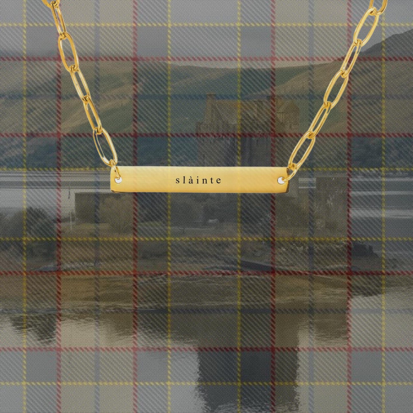Slàinte Necklace | Paperclip Chain Pendant | Celtic & Outlander Inspired Gift