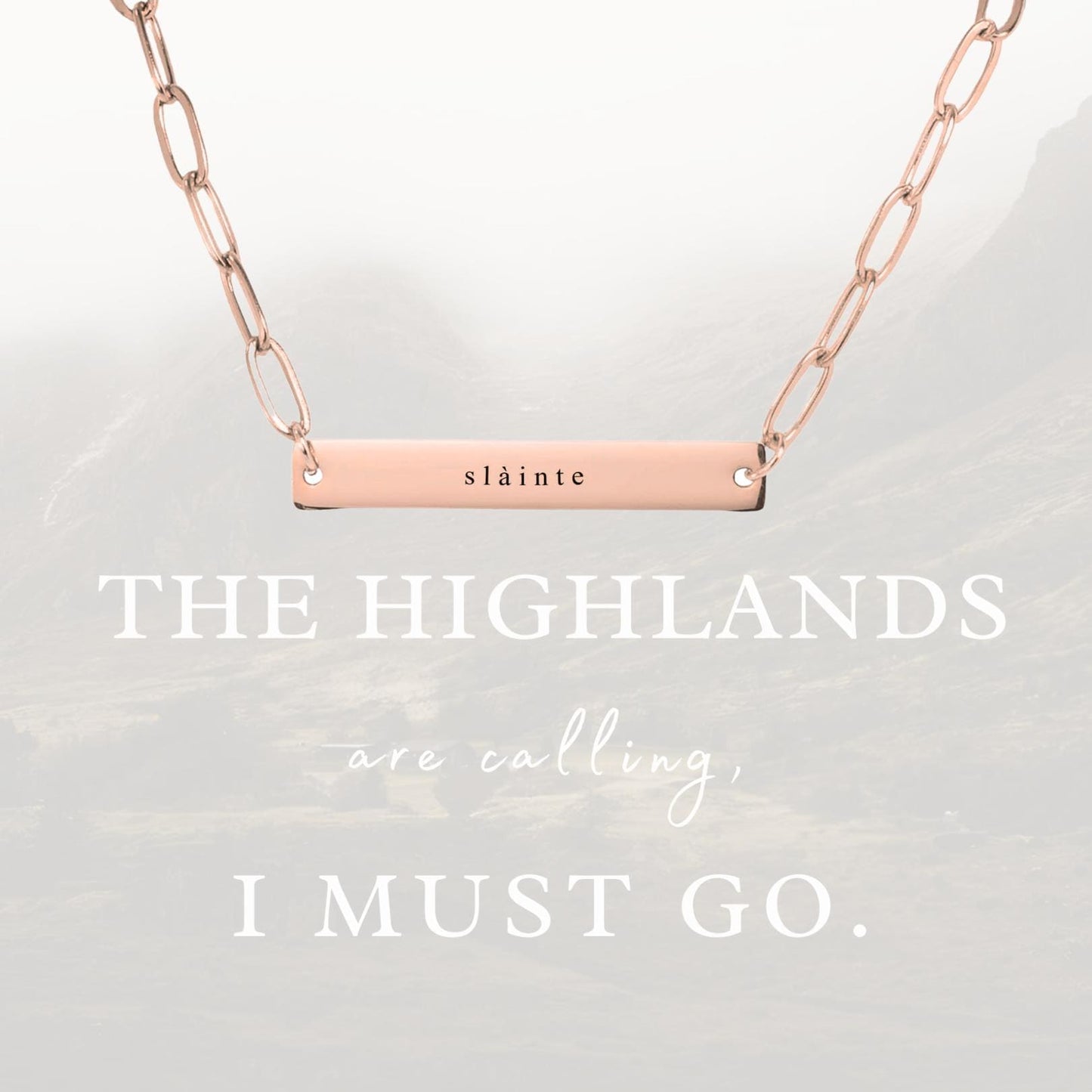 Slàinte Necklace | Paperclip Chain Pendant | Celtic & Outlander Inspired Gift