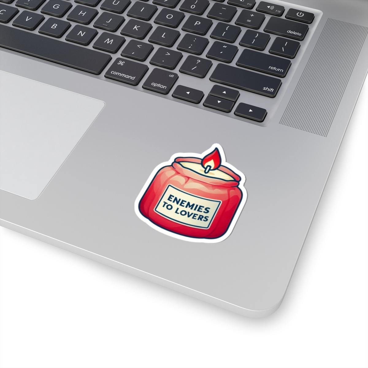 Enemies to Lovers Candle Sticker, Booktok Romance Trope Vinyl Decal