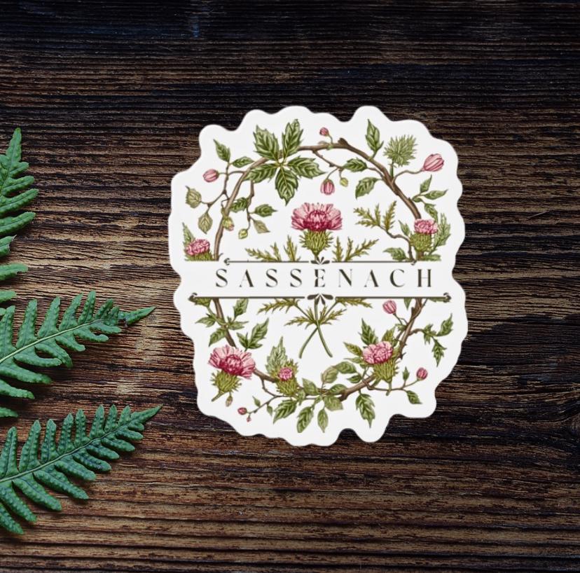 Floral Sassenach Die-Cut Magnet: Outlander Gift, Refrigerator Decor
