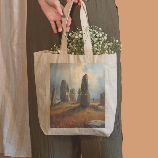 Craigh Na Dun Tote Bag: Outlander Inspired Cotton Canvas Shopping Bag