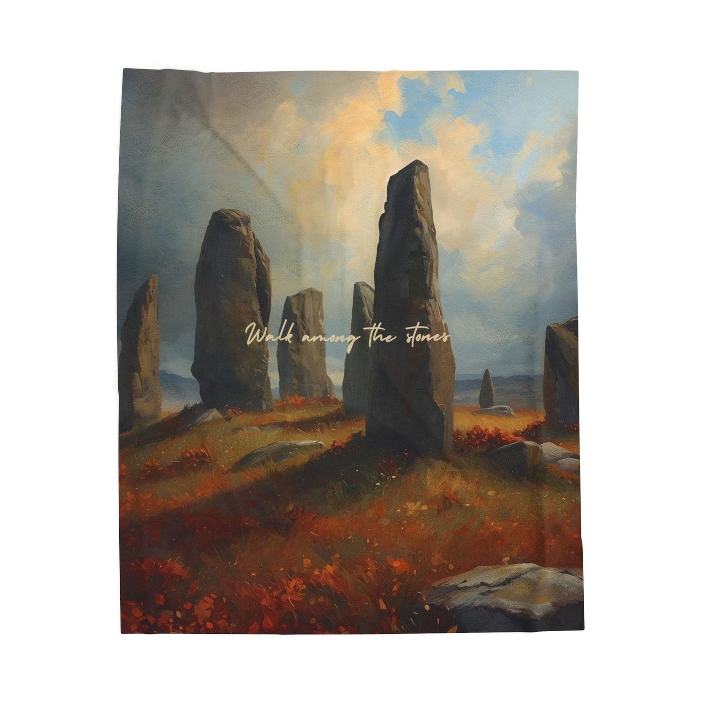 Craigh Na Dun Painting: Cozy Velveteen Plush Throw Blanket