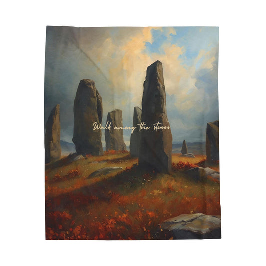 Craigh Na Dun Painting: Cozy Velveteen Plush Throw Blanket