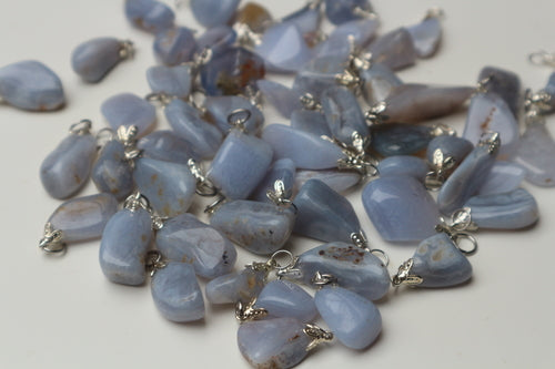 Blue Chalcedony Single Pendant