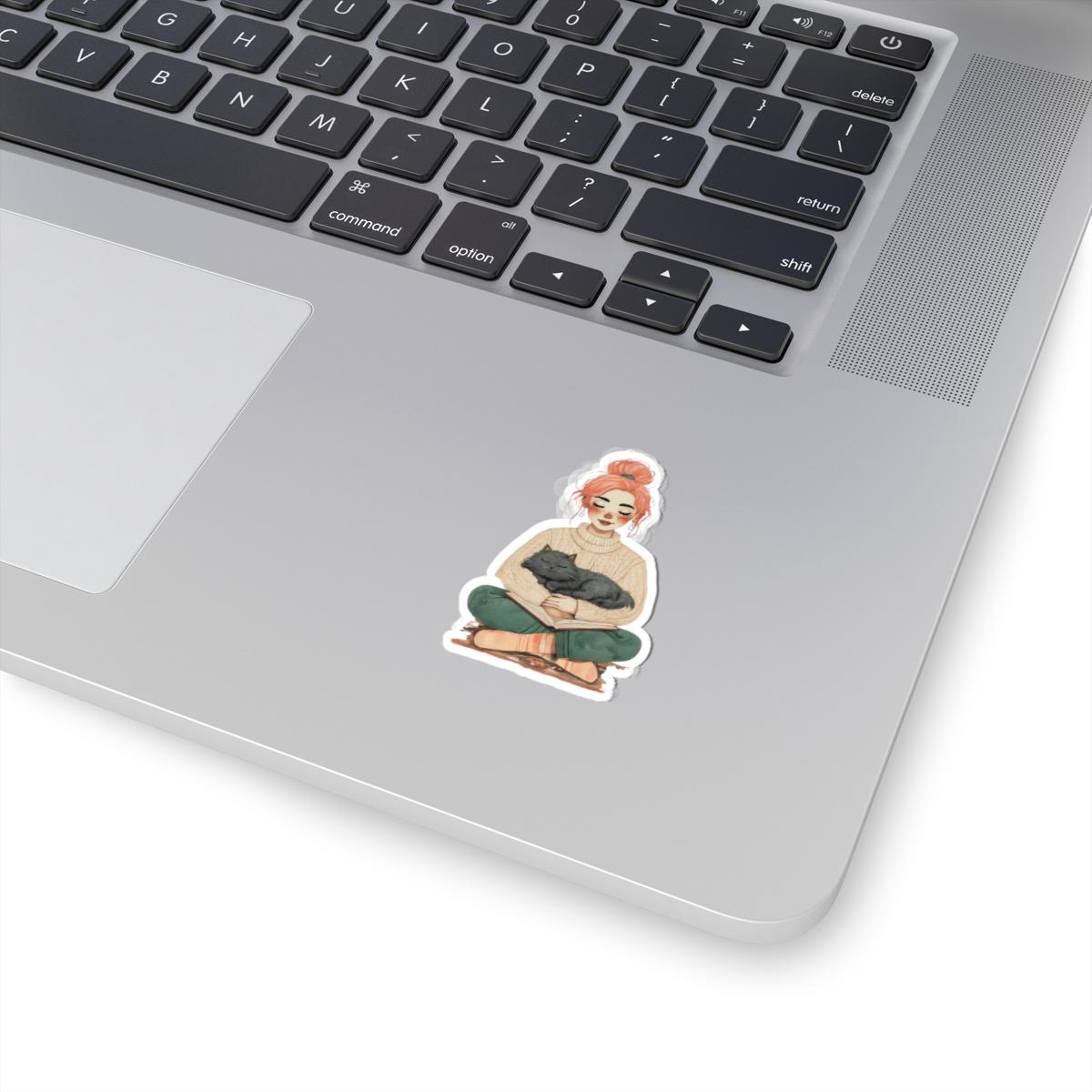 Girl Reading Vinyl Sticker: Book Lover Decal