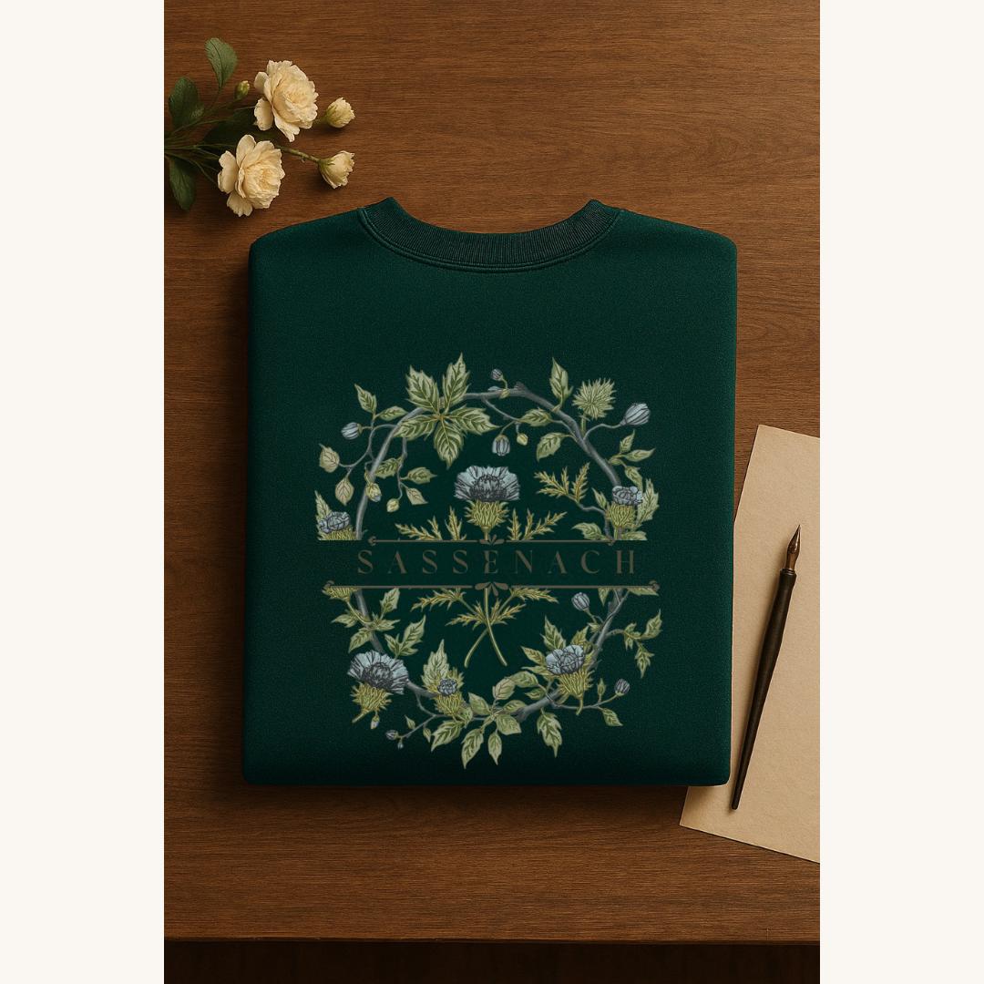 Outlander Sweatshirt | Sassenach Crewneck, Outlander Inspired | hand-painted flowers