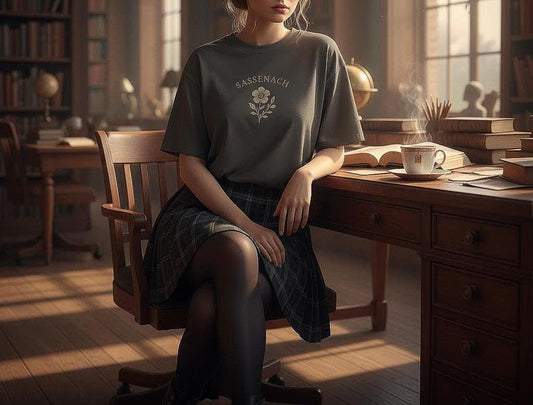 Sassenach Embroidered Crop Top: Outlander Inspired Comfort Colors Tee