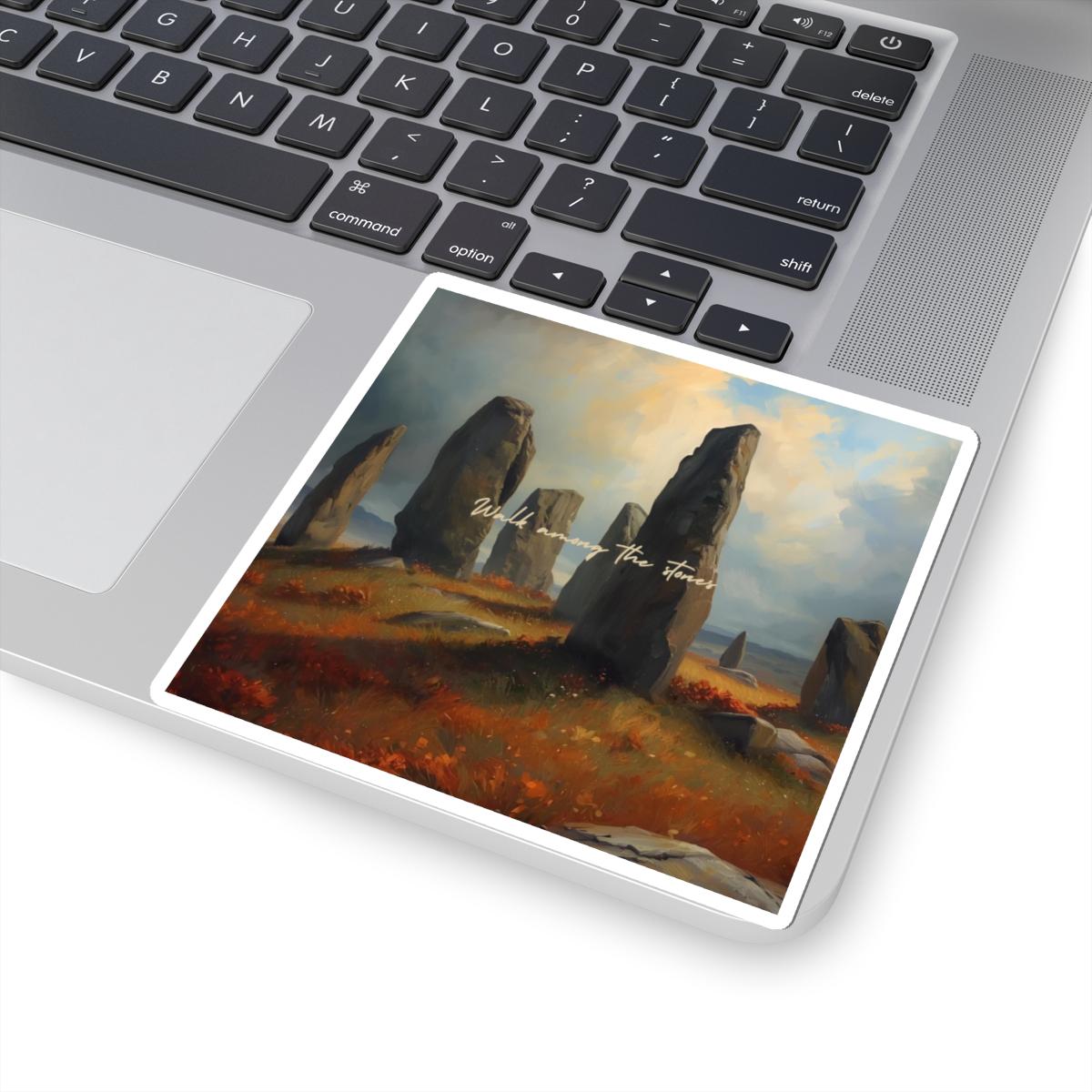 Walk Among the Stones Sticker | Outlander-Inspired Vinyl Sticker | Celtic Highlands Quote | Kiss-Cut Sticker | Scottish Highland Wall Decal