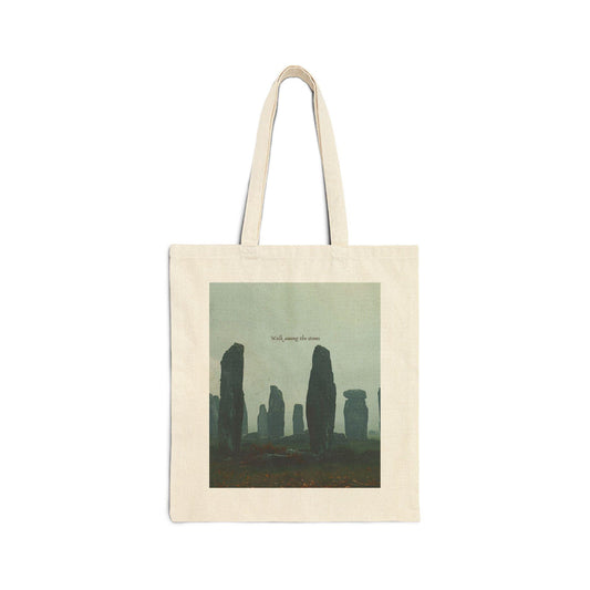 Cotton Canvas Tote Bag - Standing Stone Outlander Fans Craigh Na Dun Perfect Tote, Scottish TV Show Bag, Novelty Bookish Bag, Historical