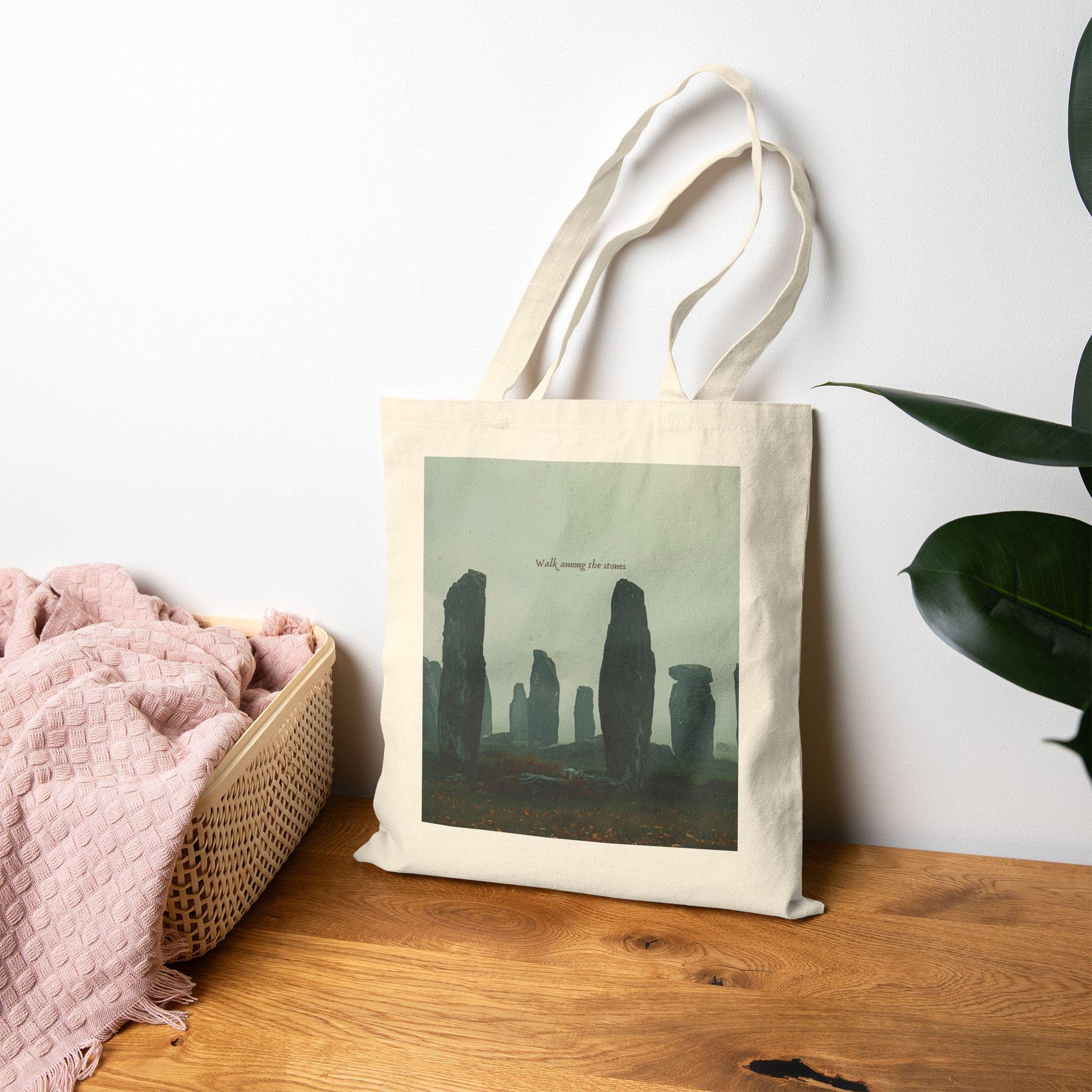 Cotton Canvas Tote Bag - Standing Stone Outlander Fans Craigh Na Dun Perfect Tote, Scottish TV Show Bag, Novelty Bookish Bag, Historical