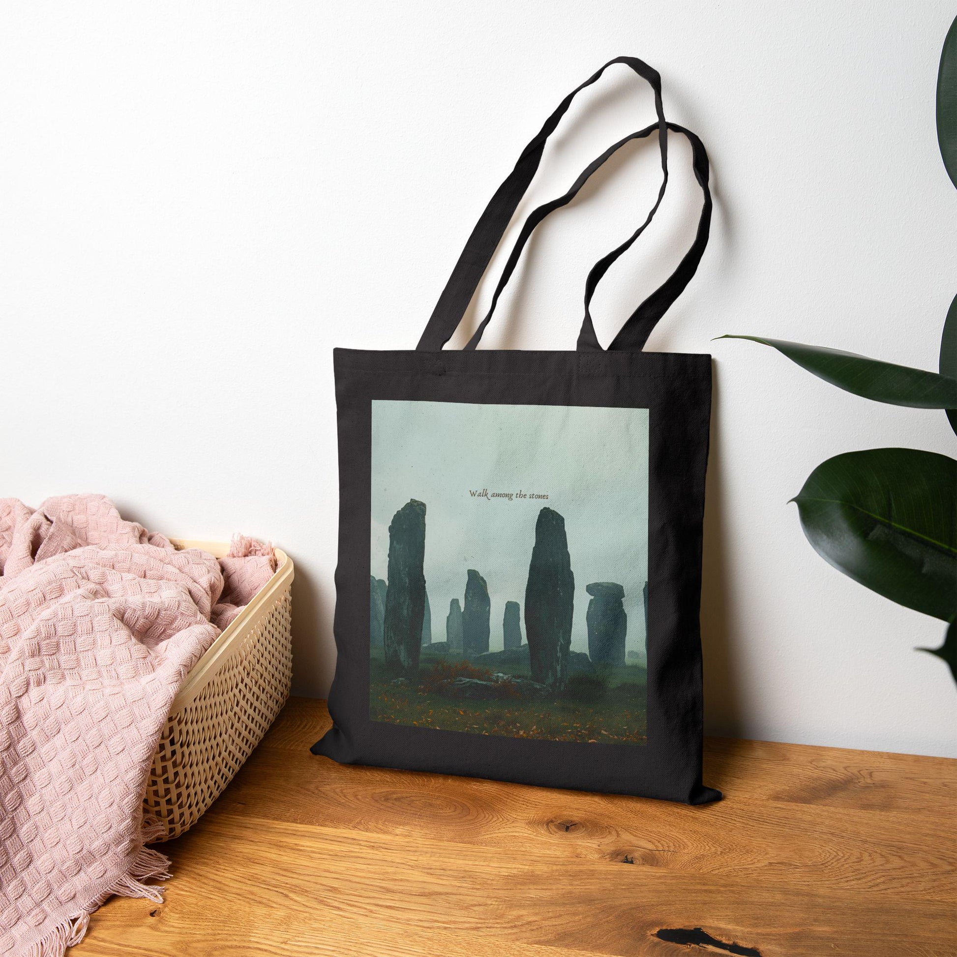 Cotton Canvas Tote Bag - Standing Stone Outlander Fans Craigh Na Dun Perfect Tote, Scottish TV Show Bag, Novelty Bookish Bag, Historical