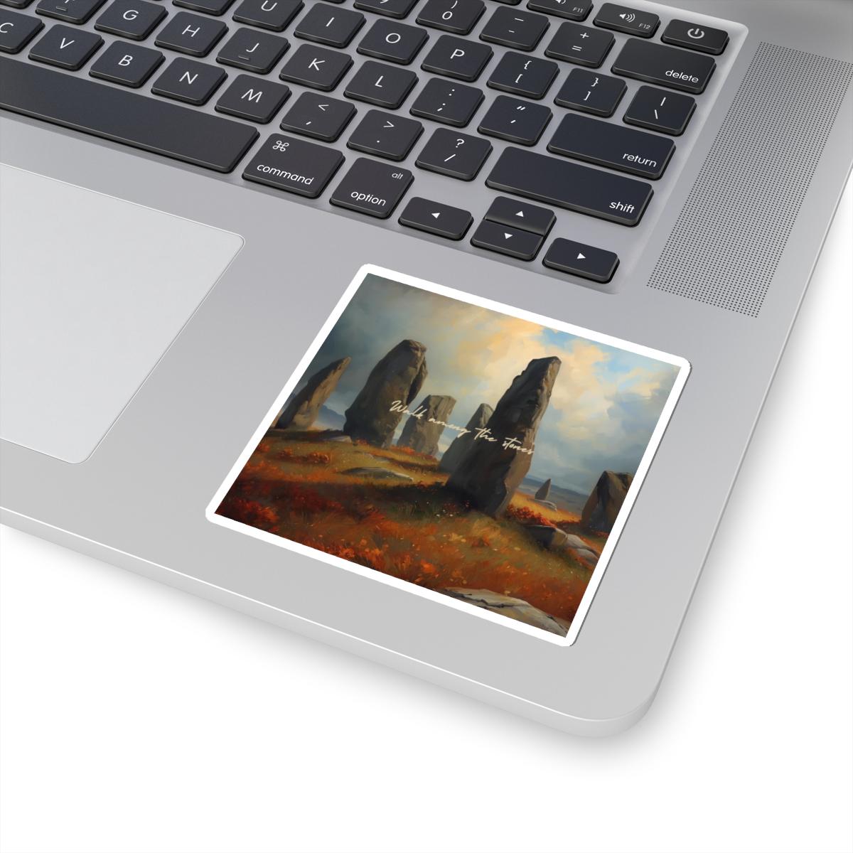 Walk Among the Stones Sticker | Outlander-Inspired Vinyl Sticker | Celtic Highlands Quote | Kiss-Cut Sticker | Scottish Highland Wall Decal