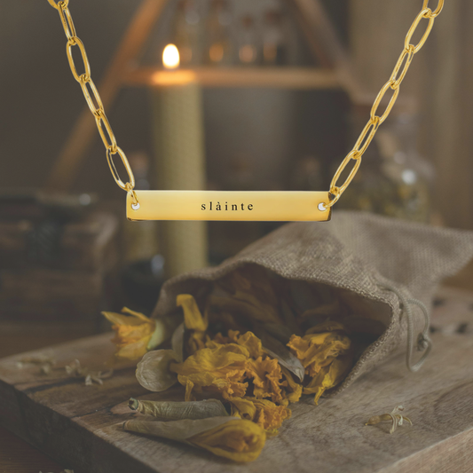 Slàinte Necklace | Paperclip Chain Pendant | Celtic & Outlander Inspired Gift