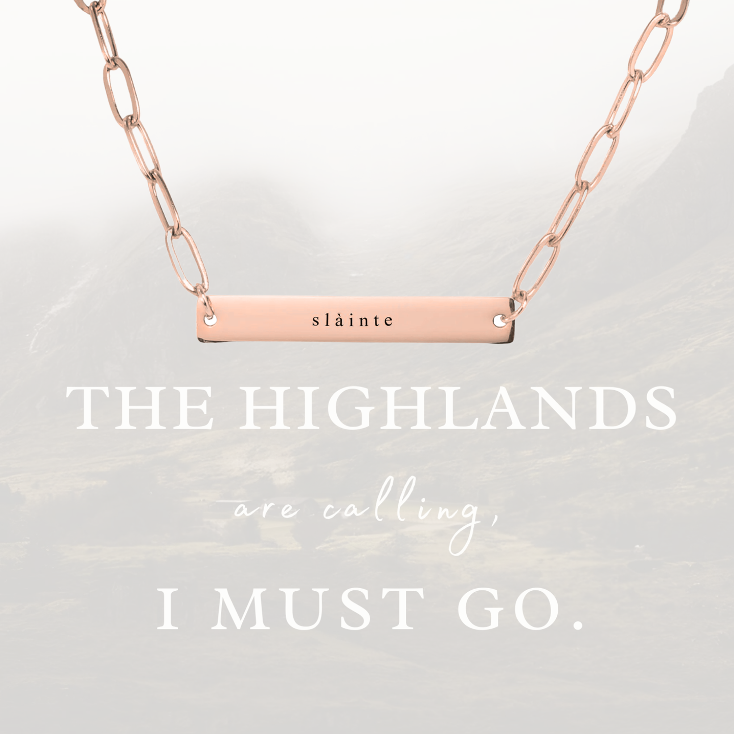 Slàinte Necklace | Paperclip Chain Pendant | Celtic & Outlander Inspired Gift